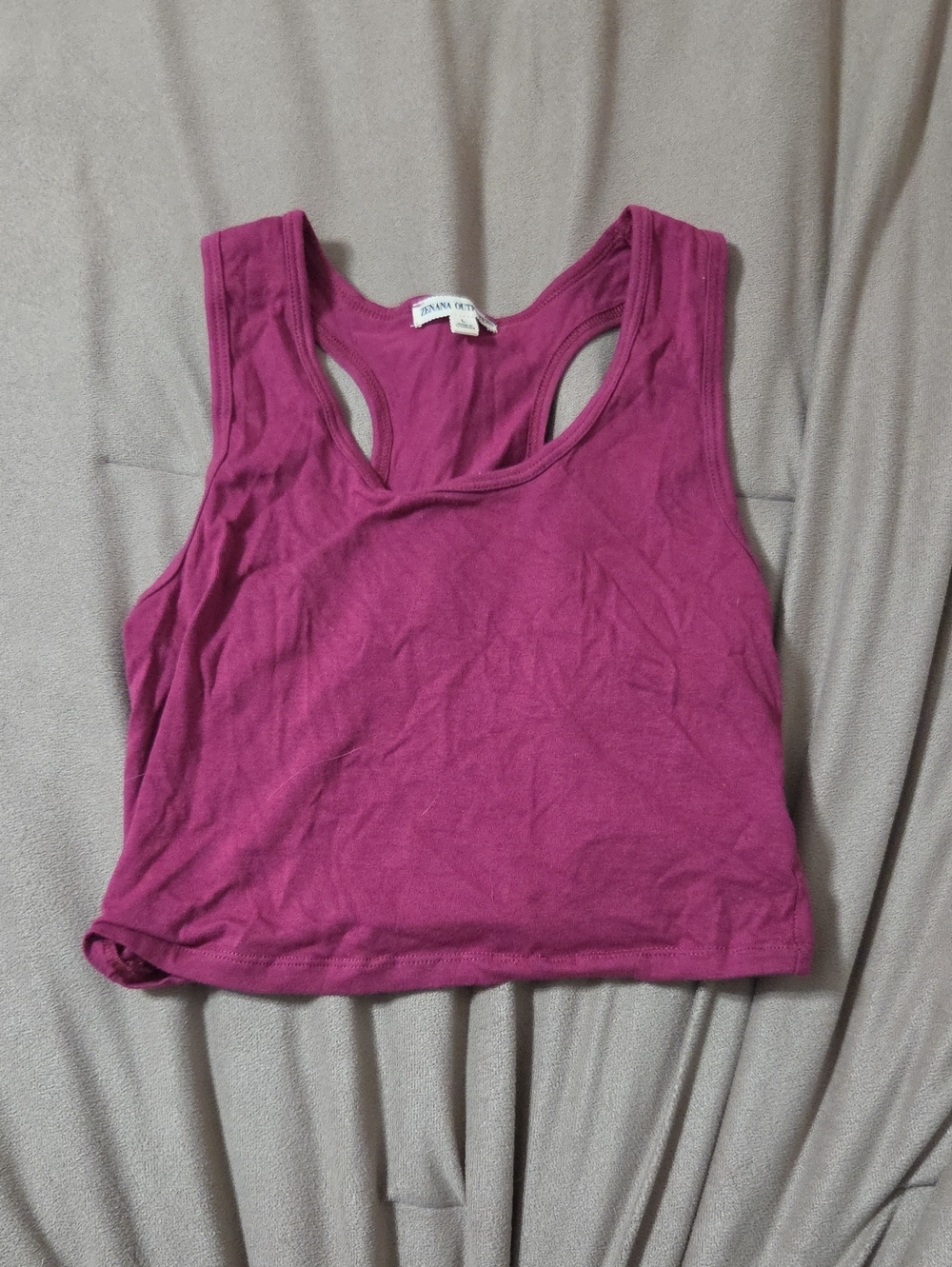 Fuchsia Racerback Crop Tank Top